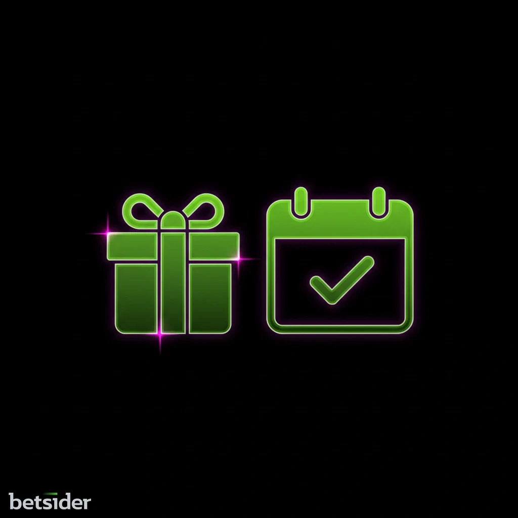 Icona di un pacco regalo e un calendario per simboleggiare i bonus ricarica periodici di Betsider
