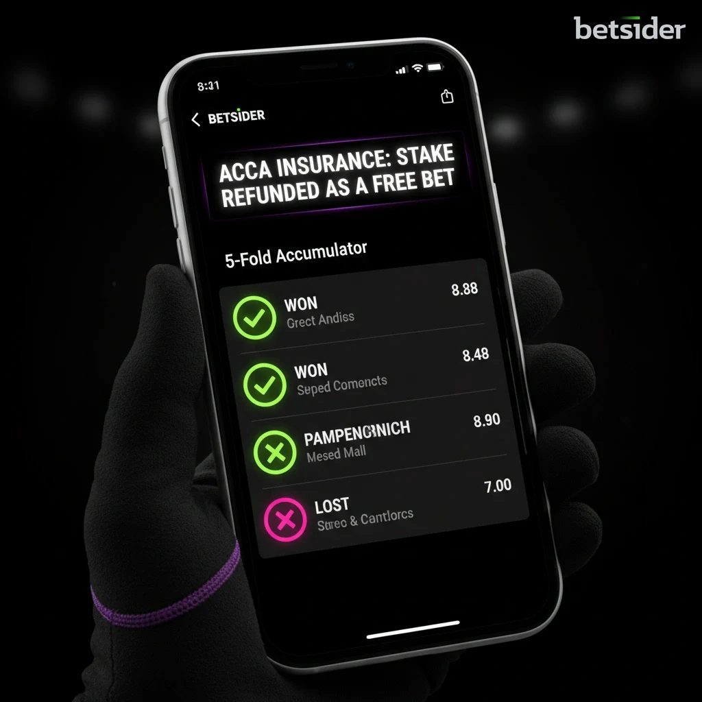 Esempio di una scommessa multipla protetta dall'assicurazione Acca di Betsider