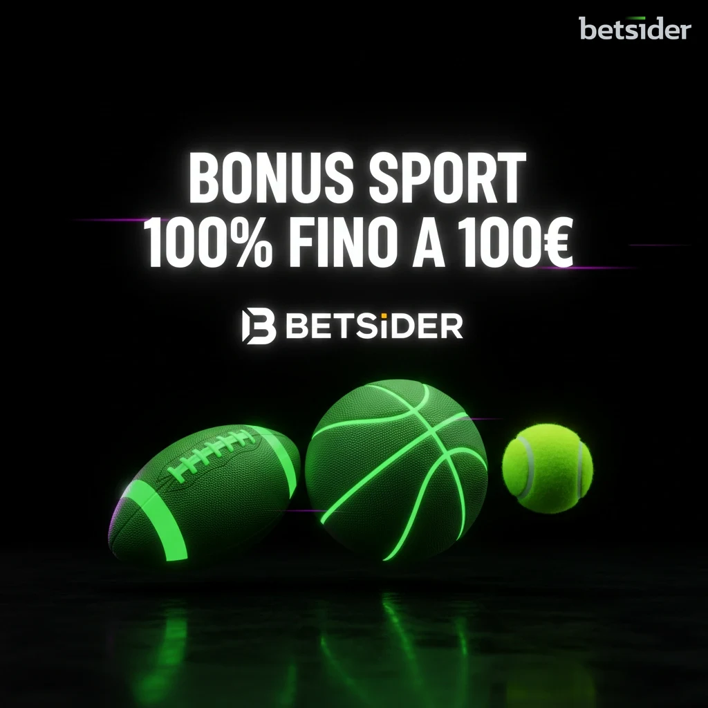 Grafica del bonus di benvenuto per le scommesse sportive di Betsider