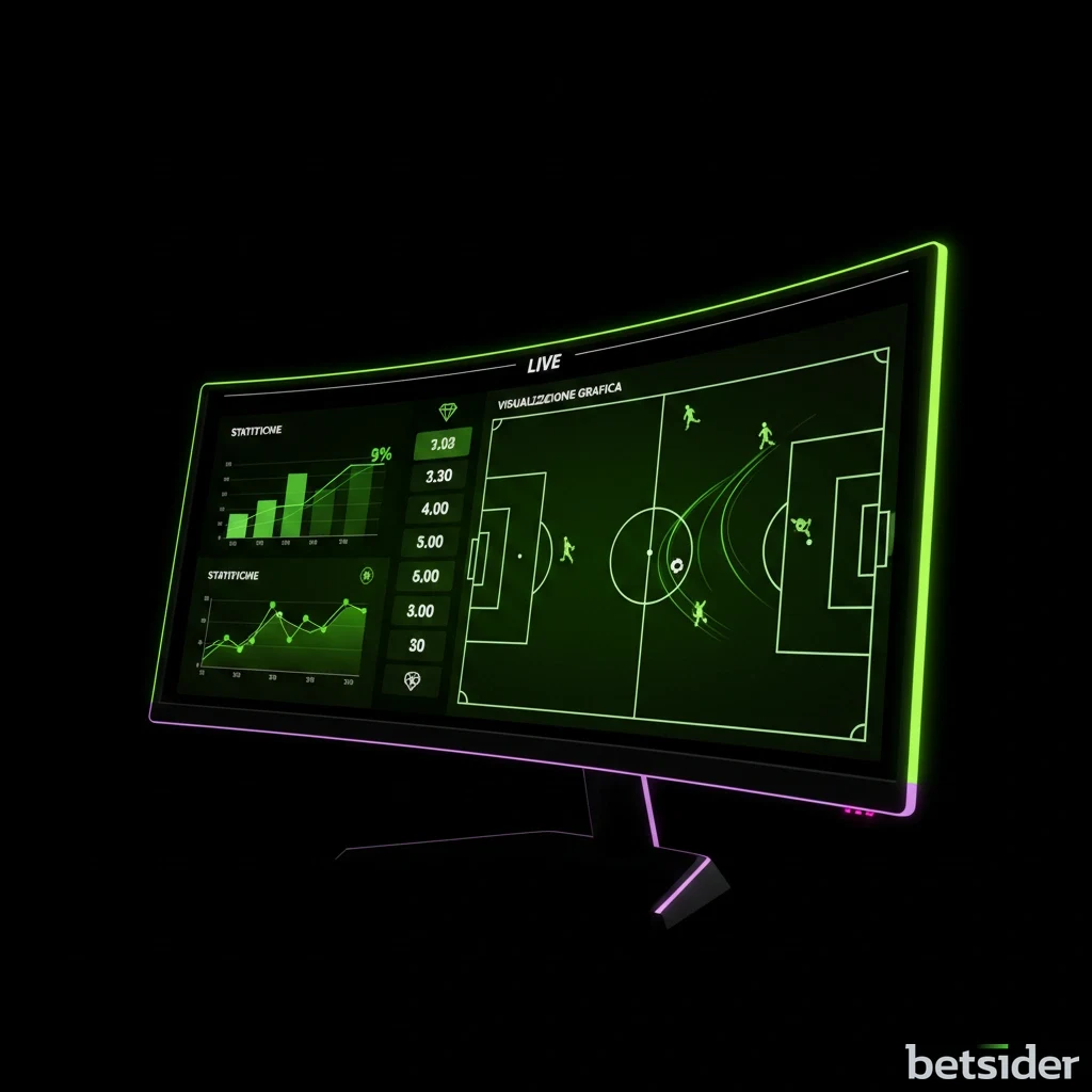 Interfaccia delle scommesse live su Betsider per una partita di calcio.